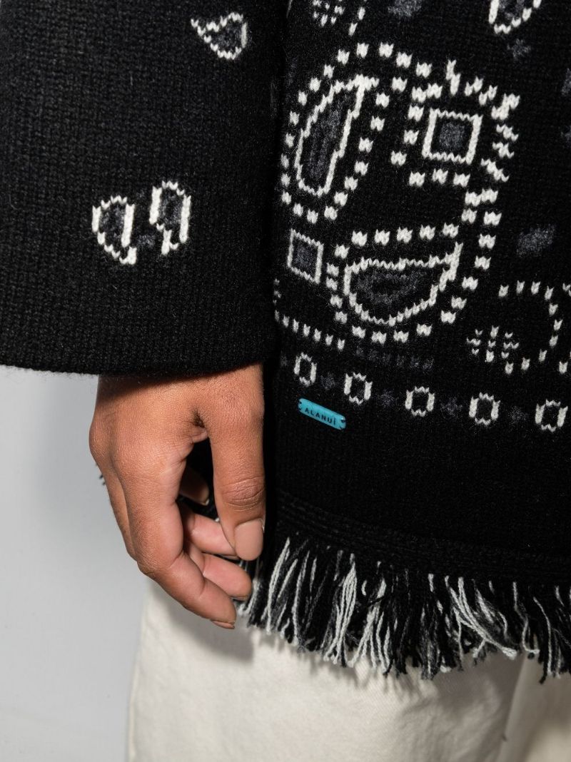 Bandana-jacquard Tied-waist Cardigan
