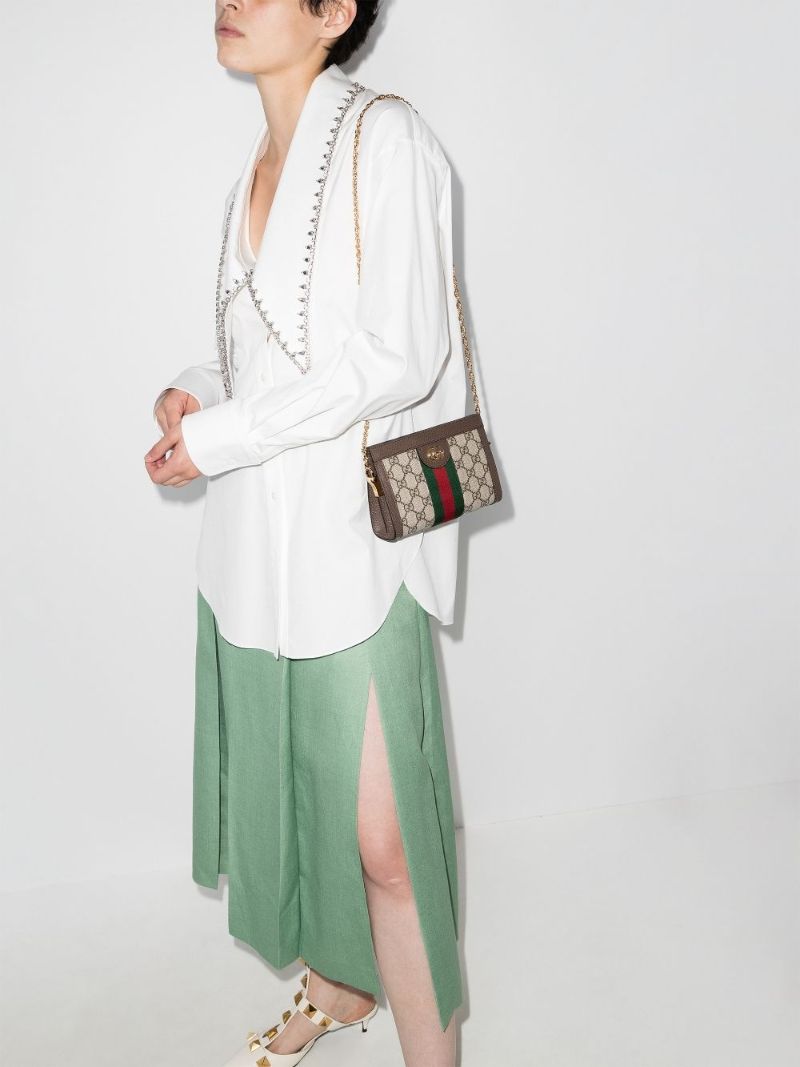 Brown Ophidia Small Gg Supreme Shoulder Bag