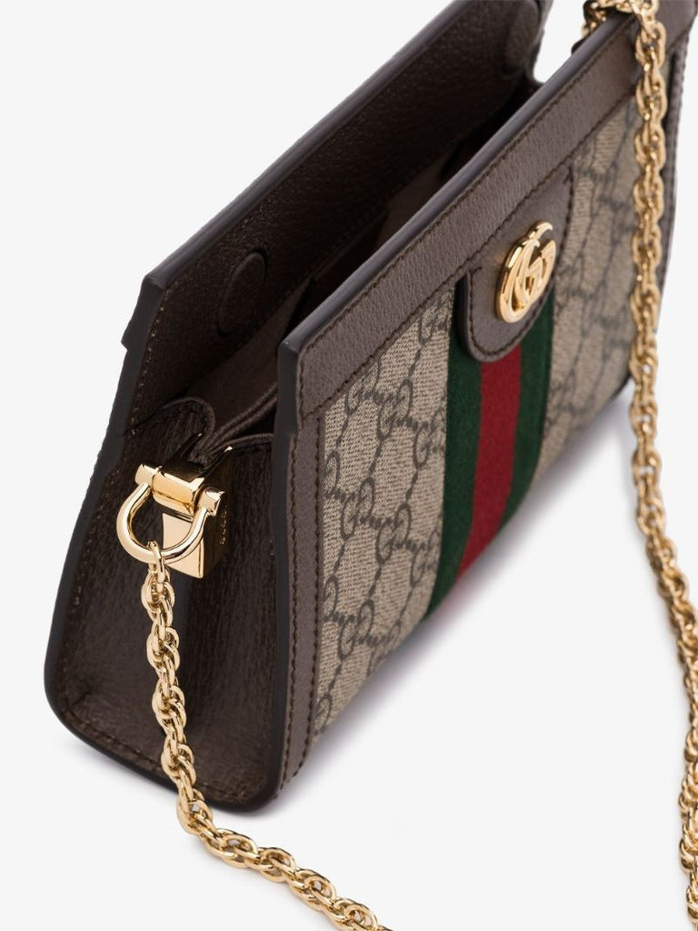 Brown Ophidia Small Gg Supreme Shoulder Bag