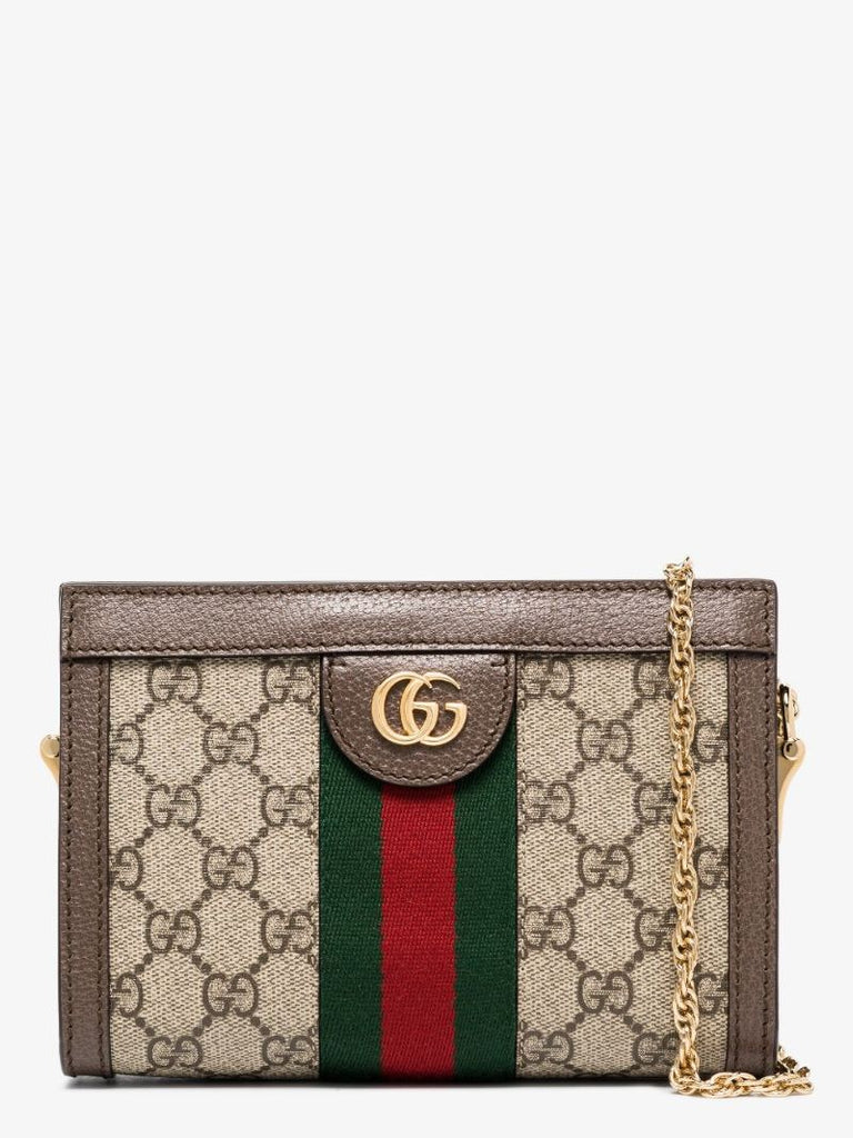 Brown Ophidia Small Gg Supreme Shoulder Bag