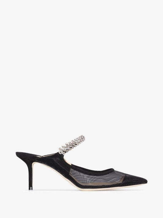 Black Bing 65 Embellished Mesh Mules