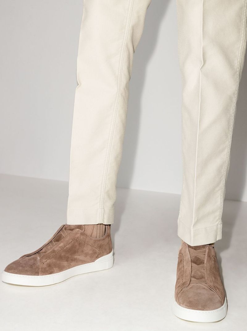 Brown Slip-on Suede Sneakers