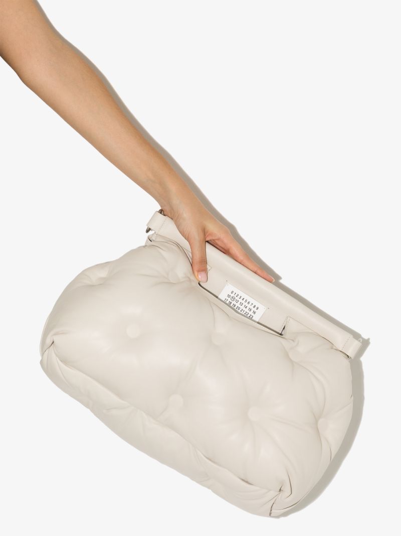 Neutral Glam Slam Medium Leather Tote Bag