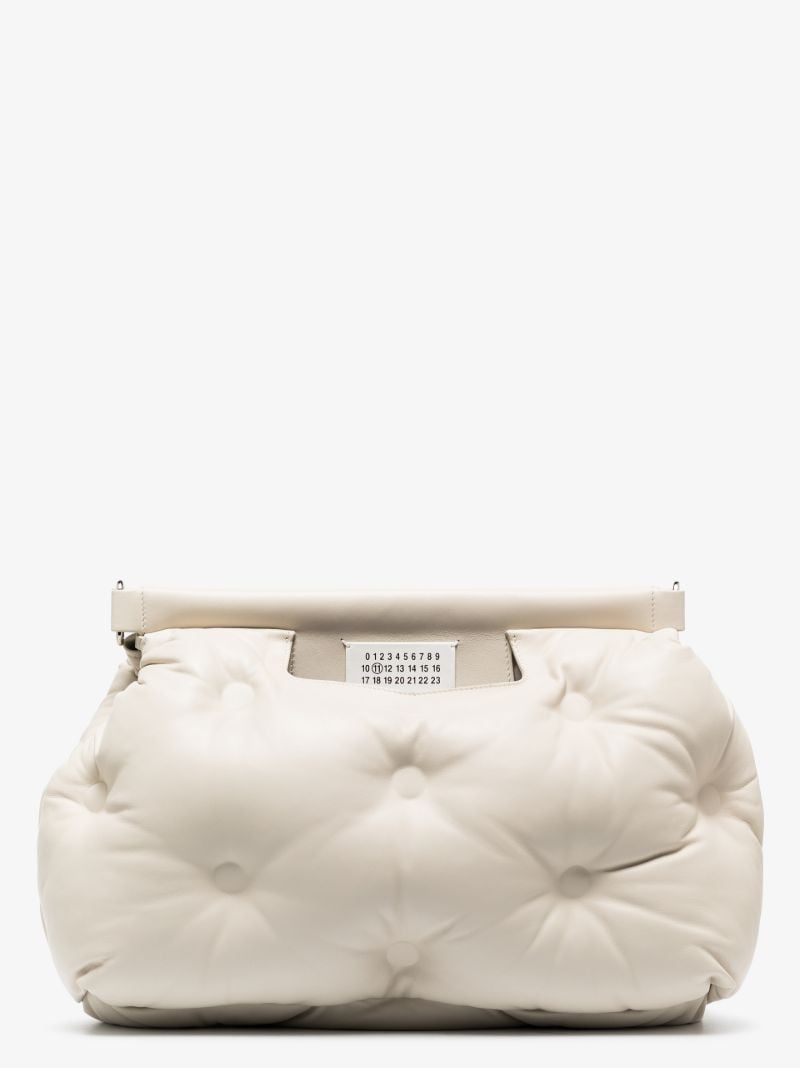 Neutral Glam Slam Medium Leather Tote Bag
