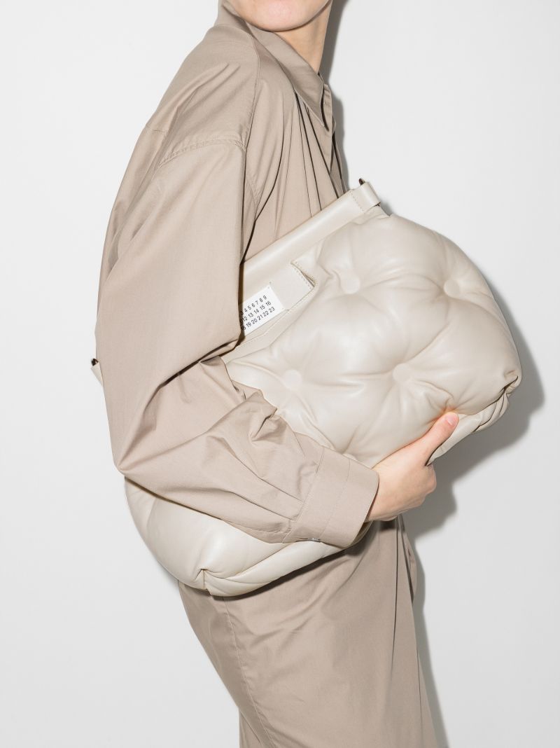 Neutral Glam Slam Medium Leather Tote Bag