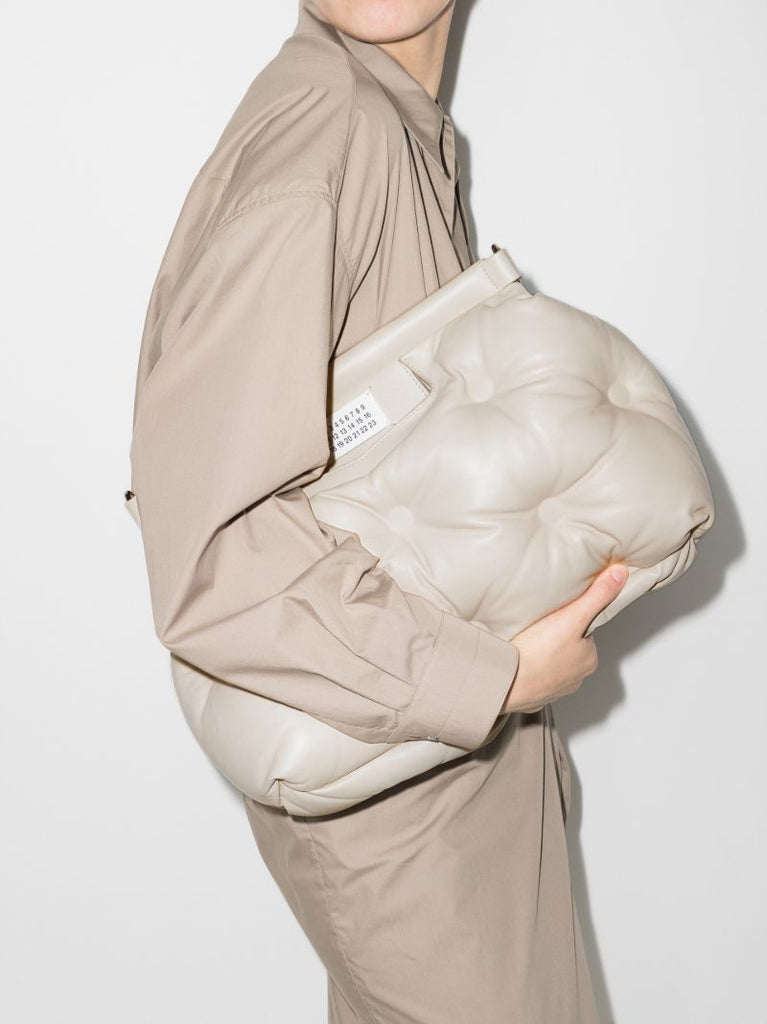 Neutral Glam Slam Medium Leather Tote Bag