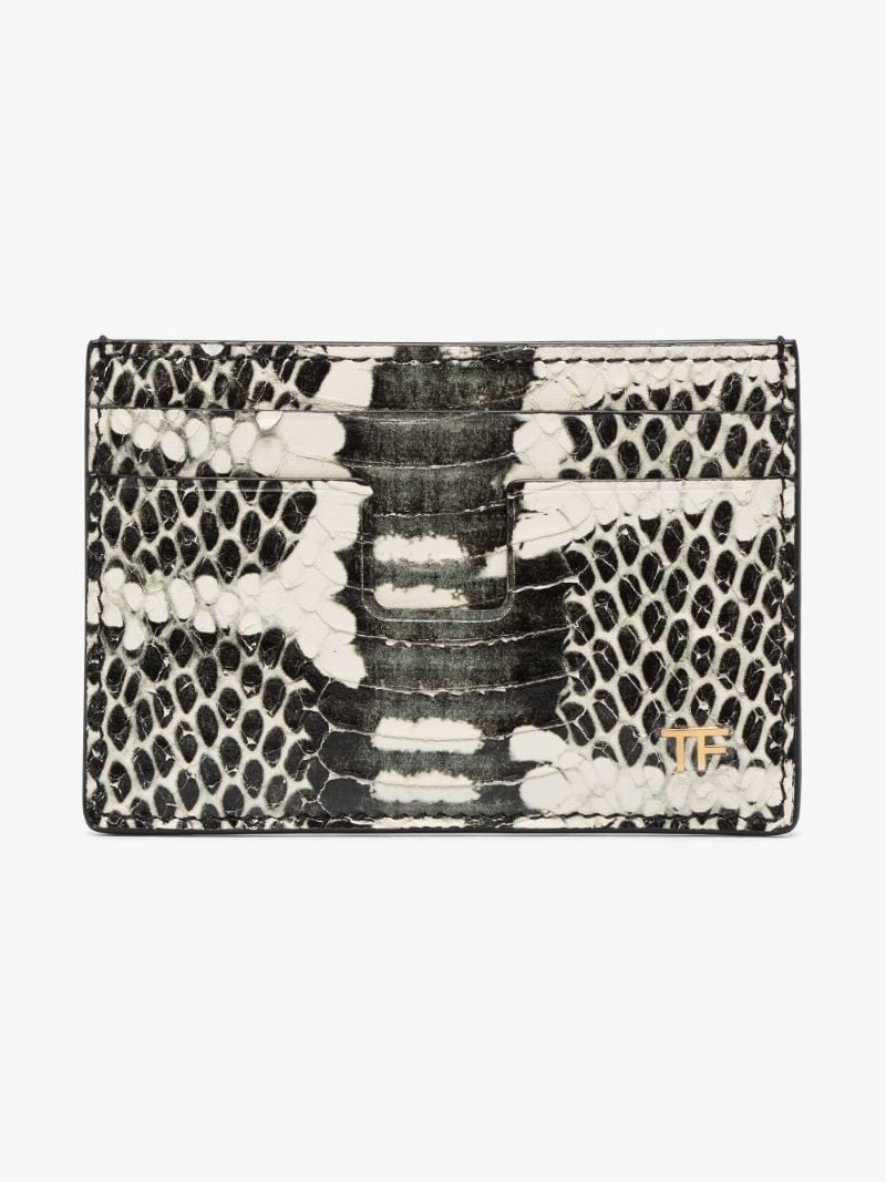 Black Snake Effect Leather Card Holder