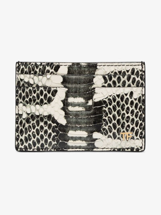 Black Snake Effect Leather Card Holder
