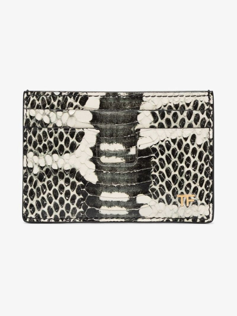 Black Snake Effect Leather Card Holder