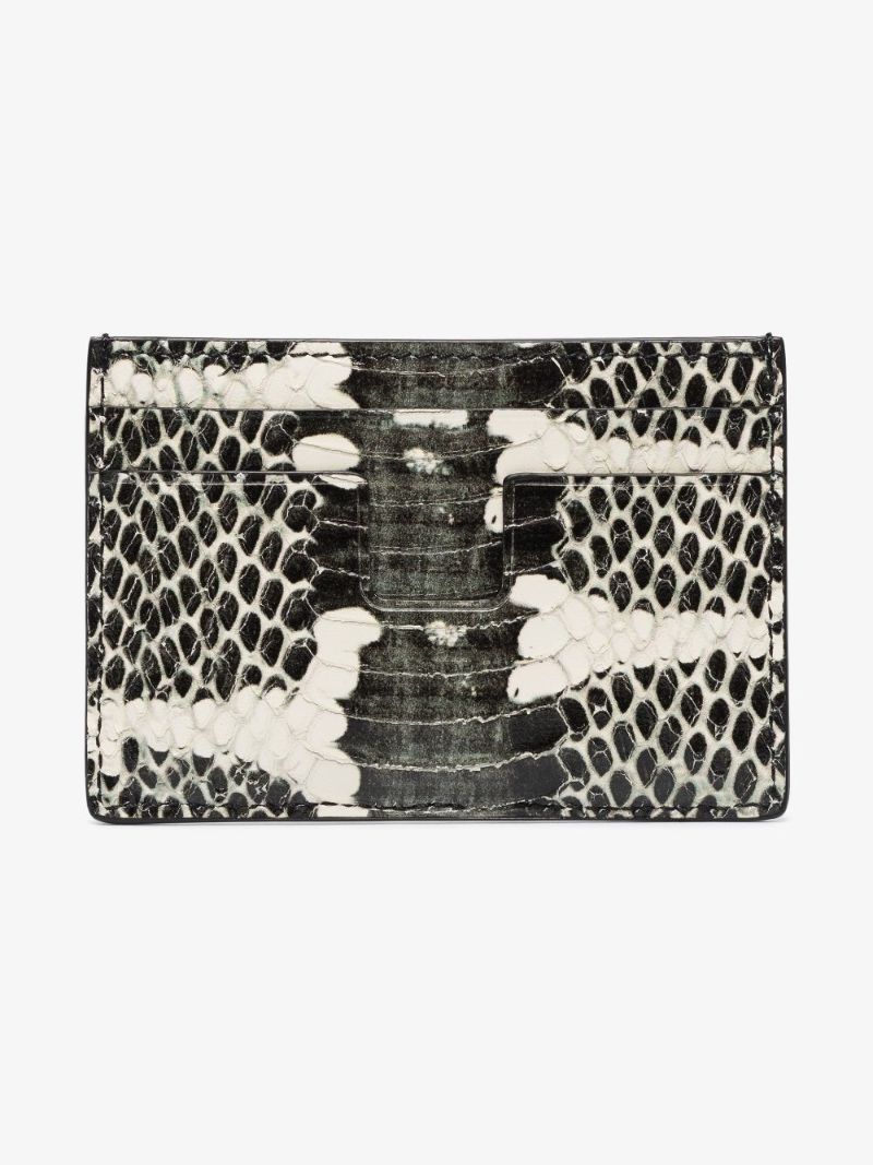 Black Snake Effect Leather Card Holder