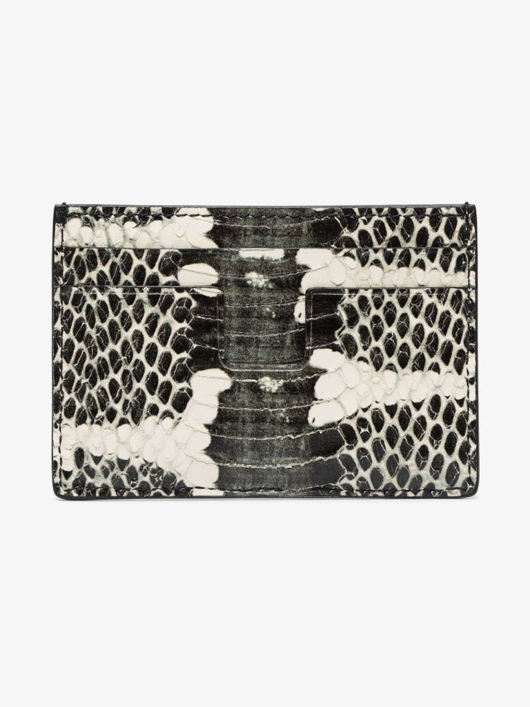 Black Snake Effect Leather Card Holder
