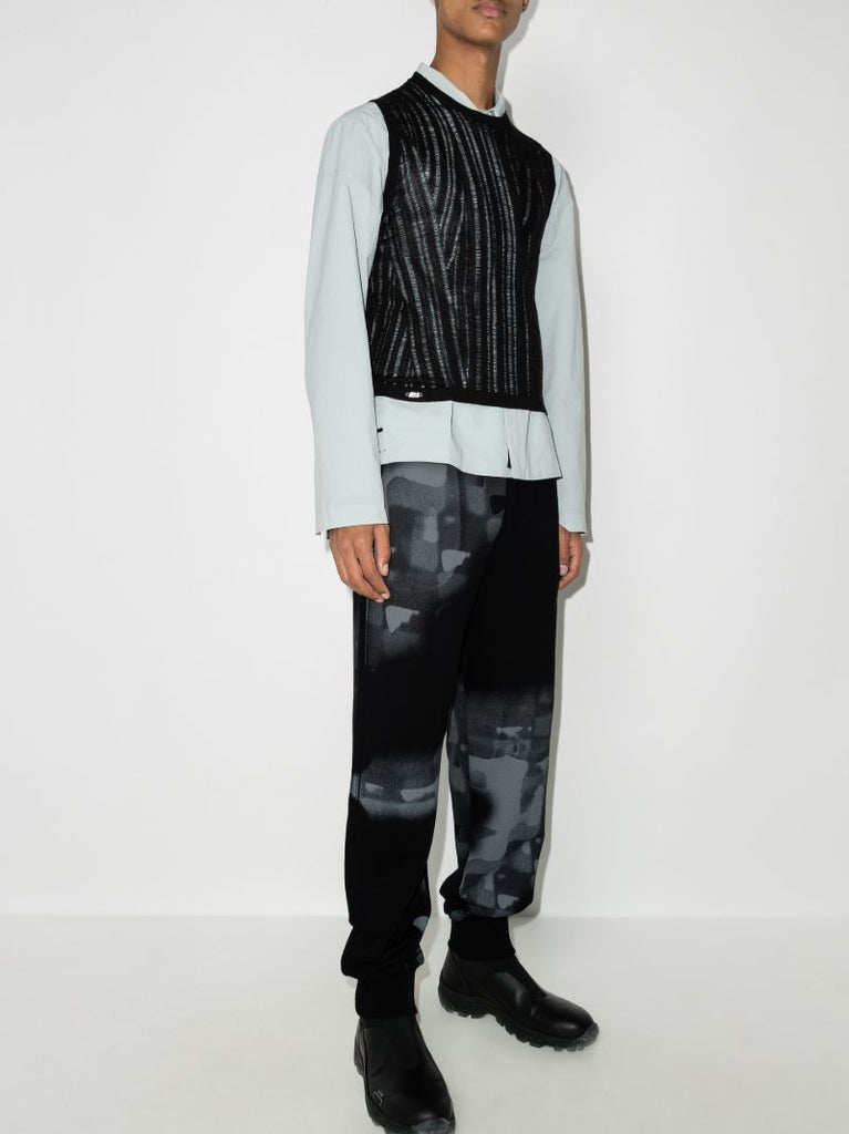 Brush Stroke Print Track Pants