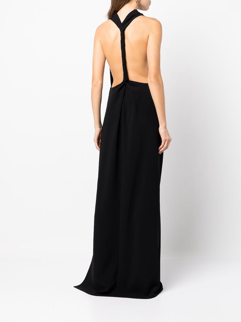 Black Matte-finish Crepe Gown