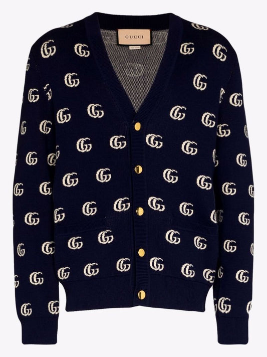 Gg Jacquard Cotton Cardigan