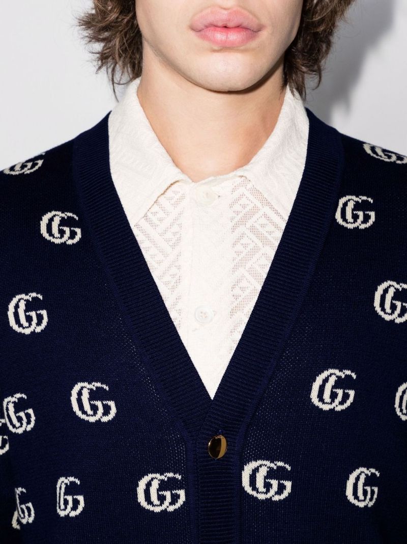 Gg Jacquard Cotton Cardigan