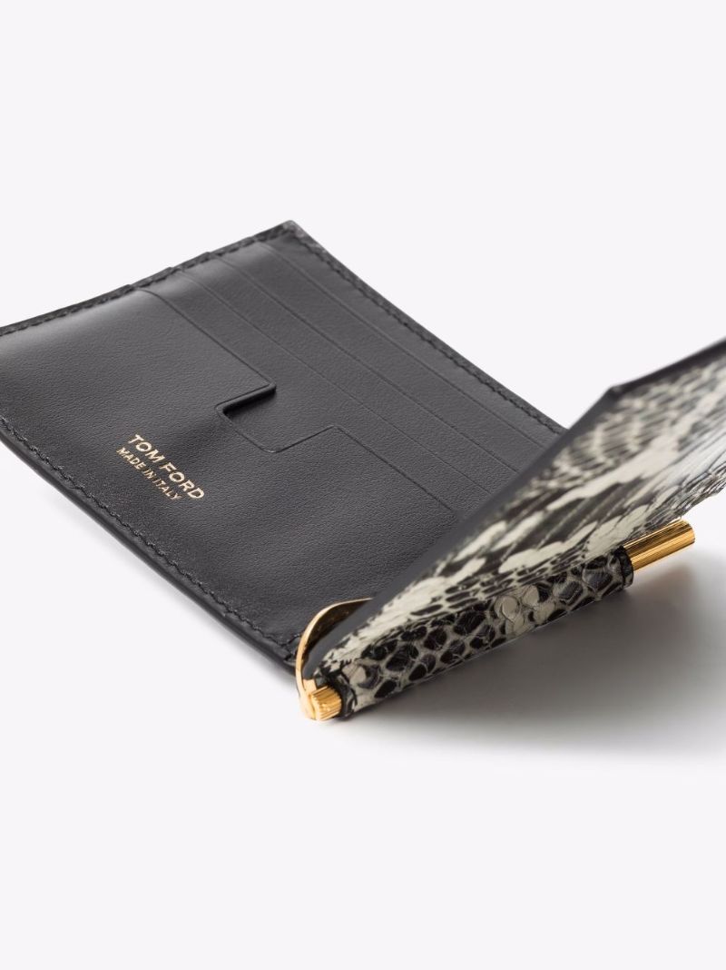 Grey Snake Effect Leather Money Clip Wallet