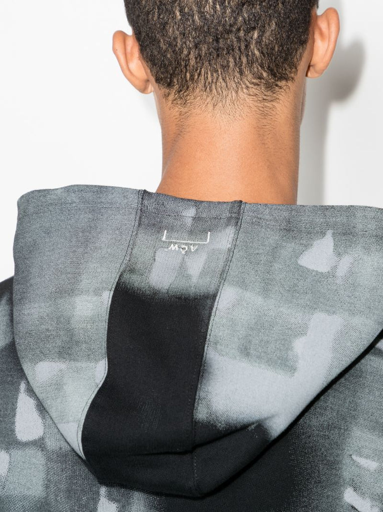 Brush Stroke Print Cotton Hoodie