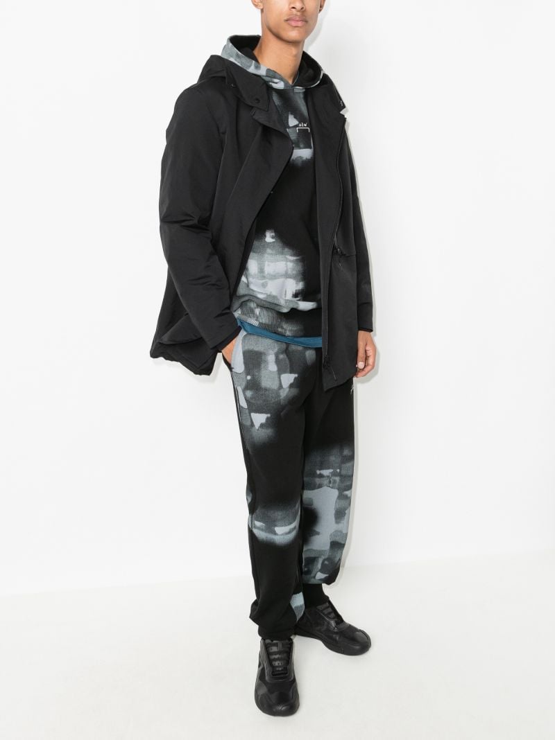 Brush Stroke Print Cotton Hoodie