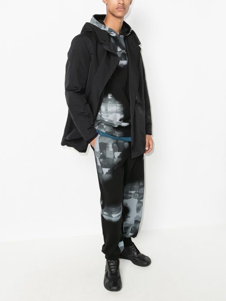 Brush Stroke Print Cotton Hoodie