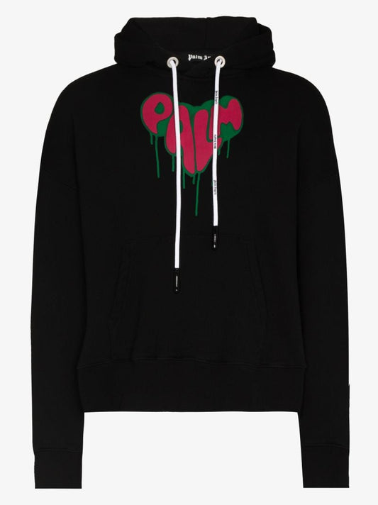Spray Heart Logo Cotton Hoodie
