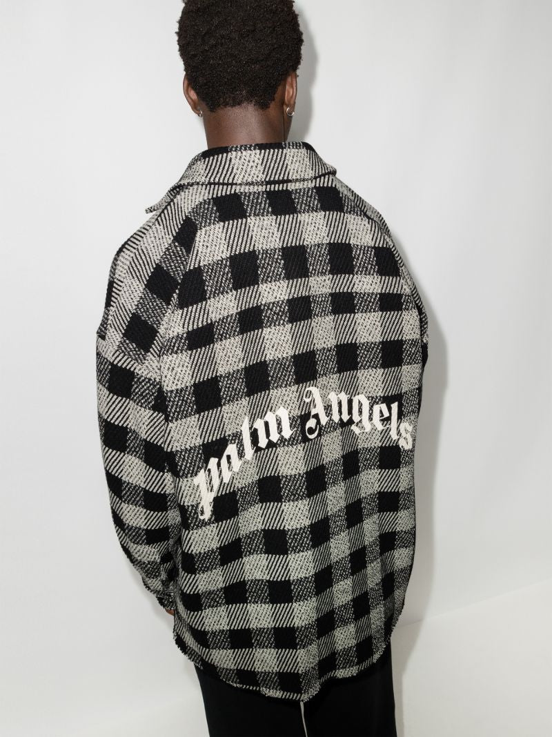 Curved Logo Checked Overshirt