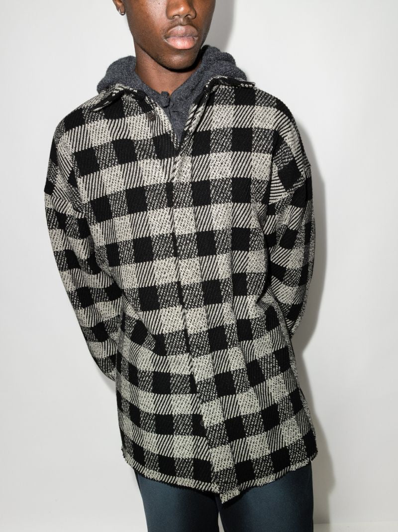 Curved Logo Checked Overshirt