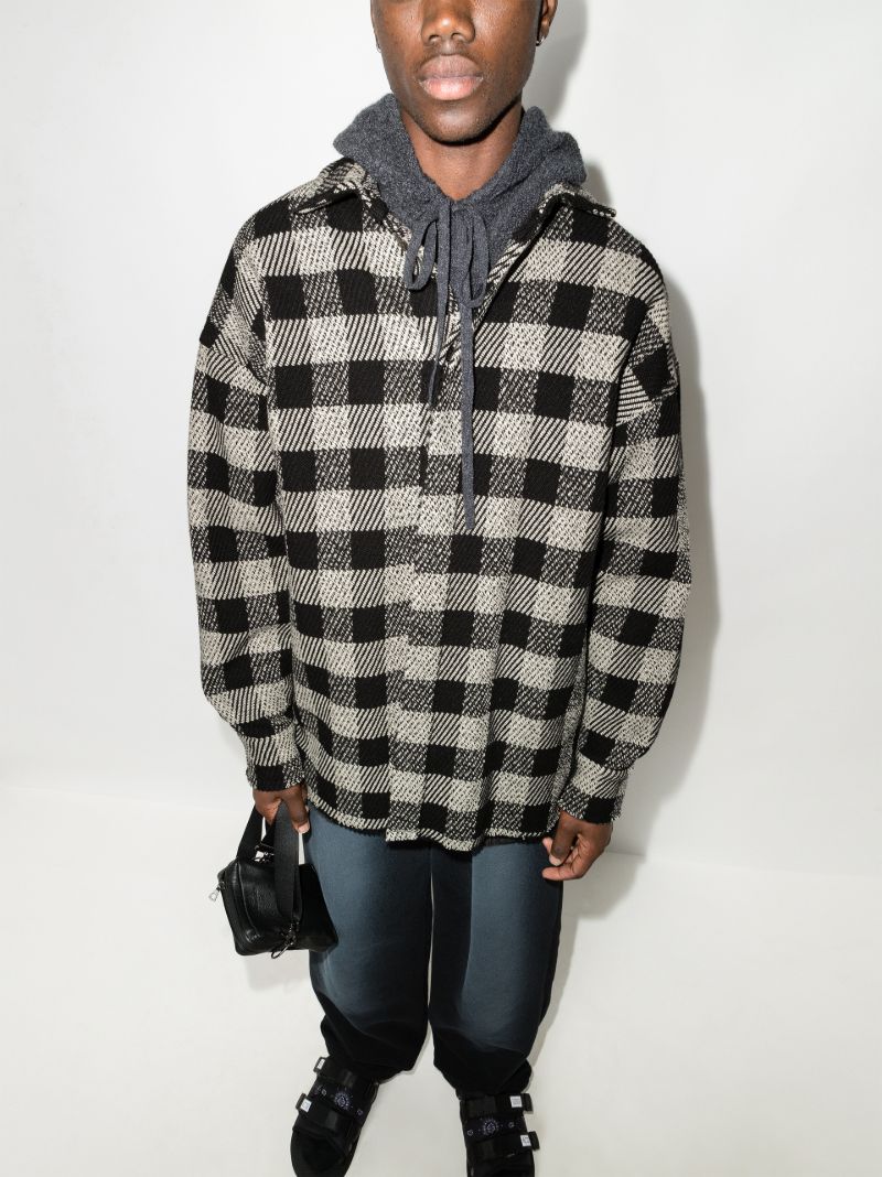 Curved Logo Checked Overshirt