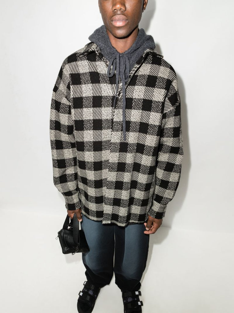 Curved Logo Checked Overshirt