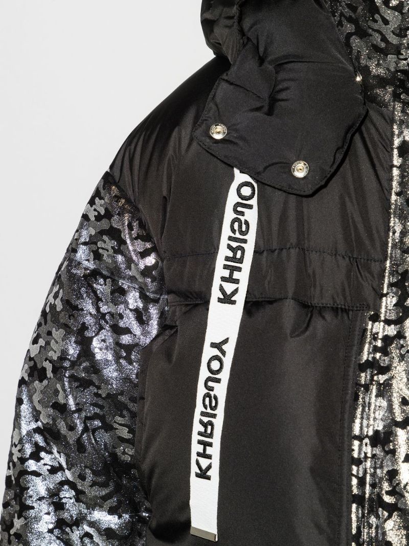 Metallic Camouflage Parka Coat