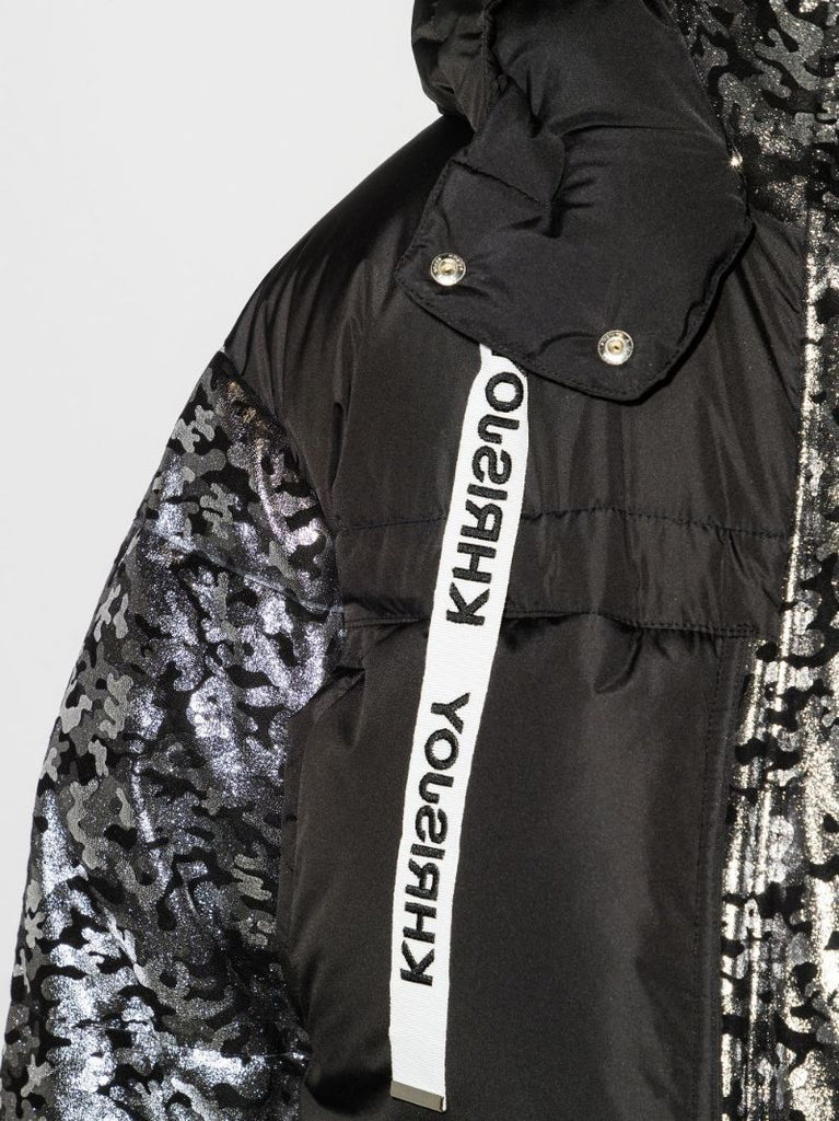 Metallic Camouflage Parka Coat