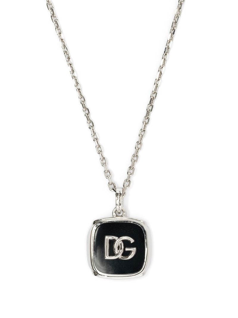 Silver-tone Logo Necklace