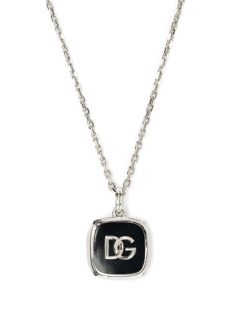 Silver-tone Logo Necklace