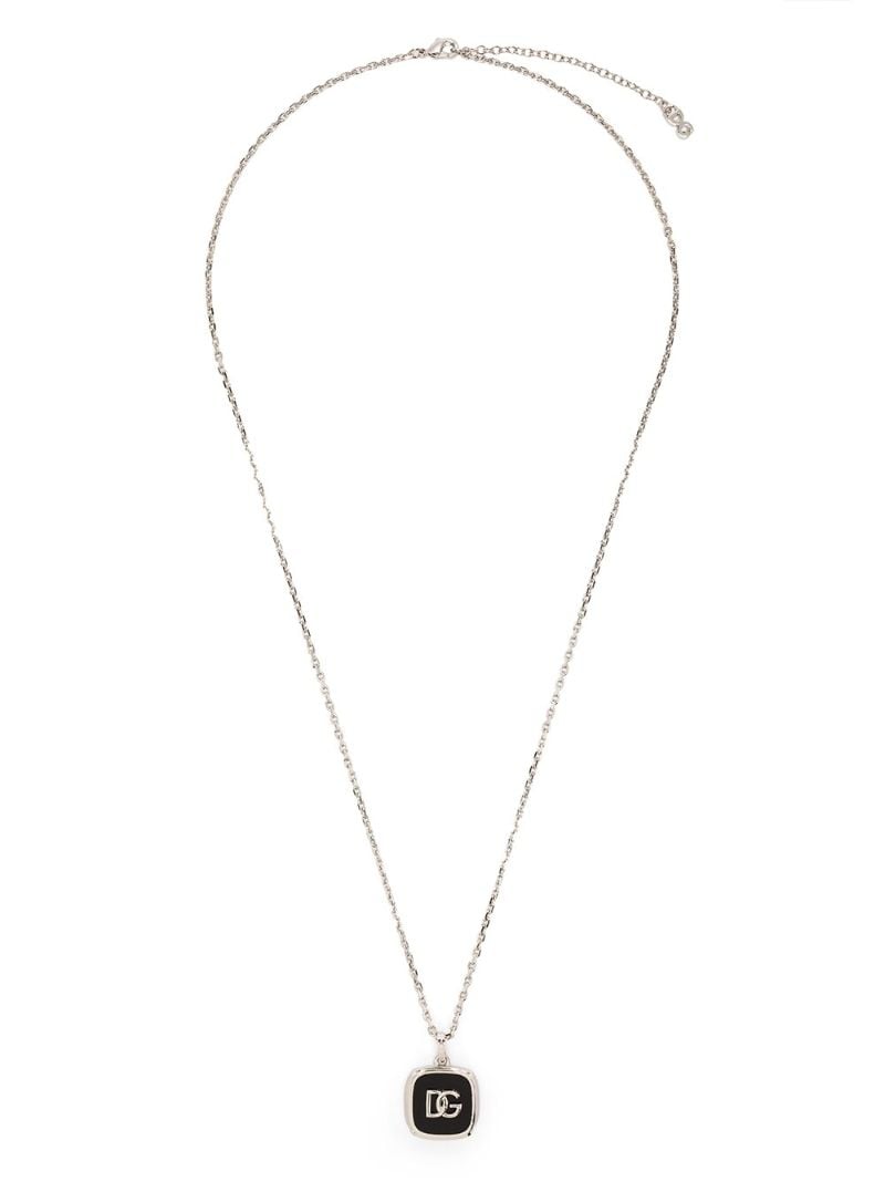 Silver-tone Logo Necklace