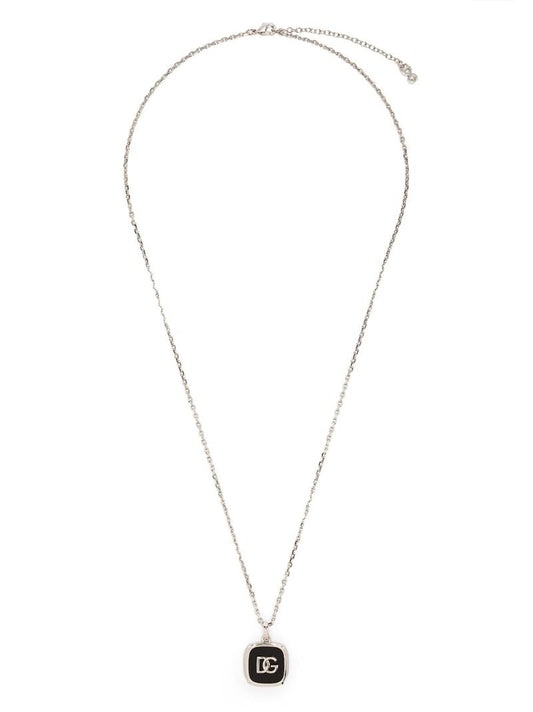 Silver-tone Logo Necklace