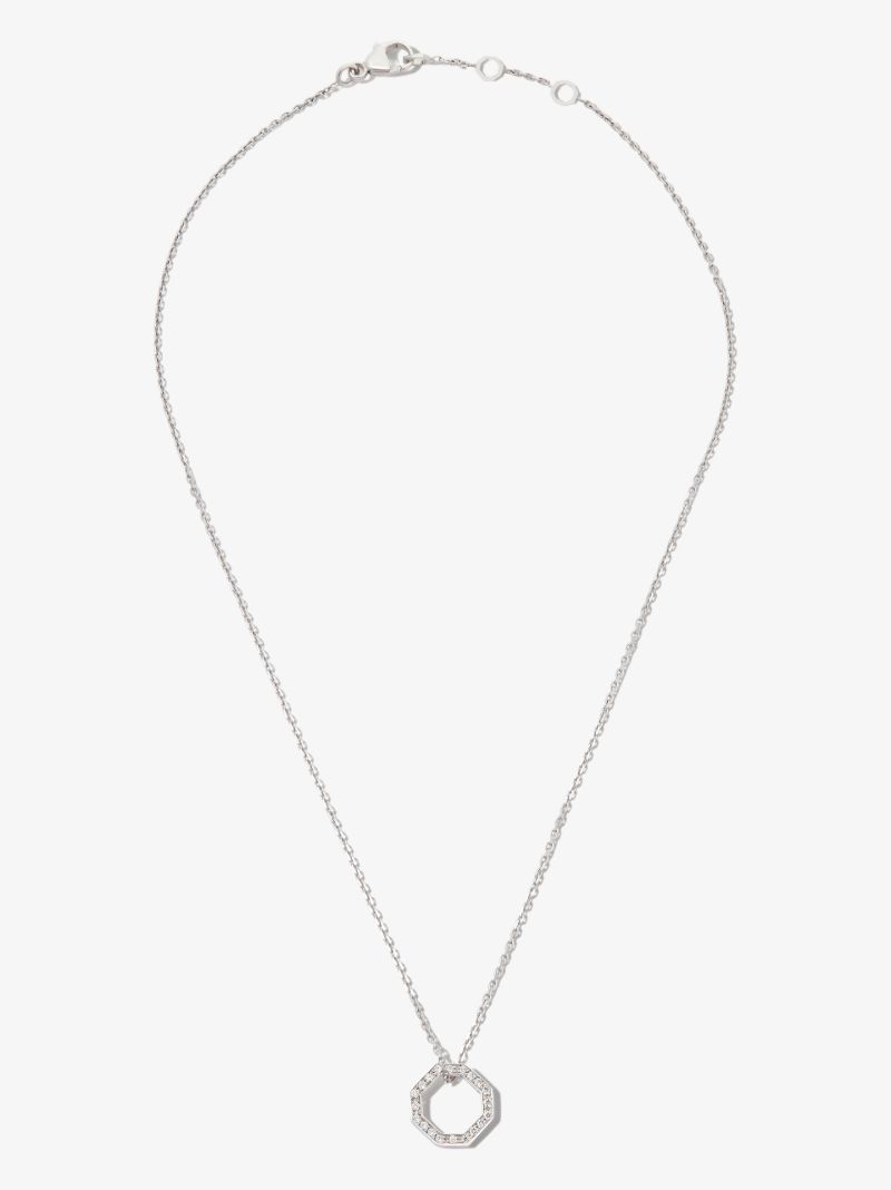 18k White Gold Le Petit Octogone Diamond Necklace