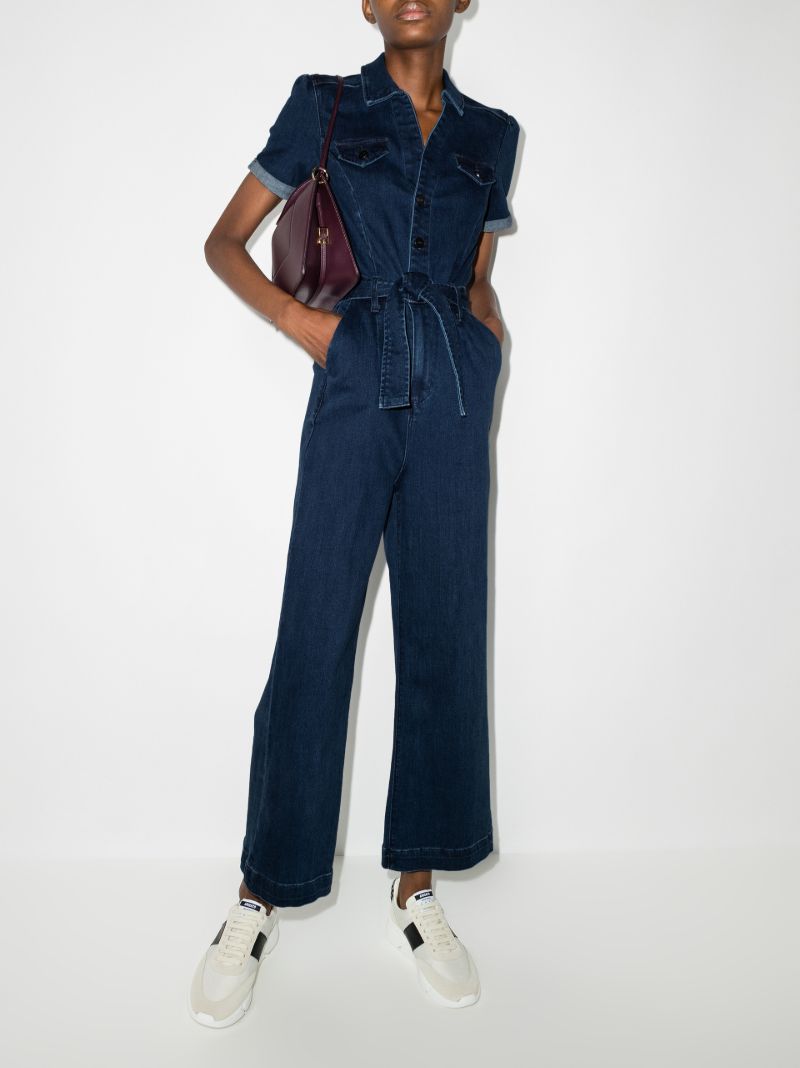 Anessa Short Sleeve Denim Jumpsuit