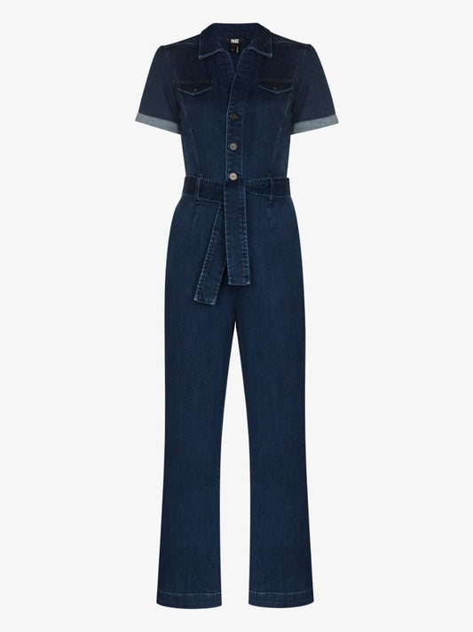 Anessa Short Sleeve Denim Jumpsuit