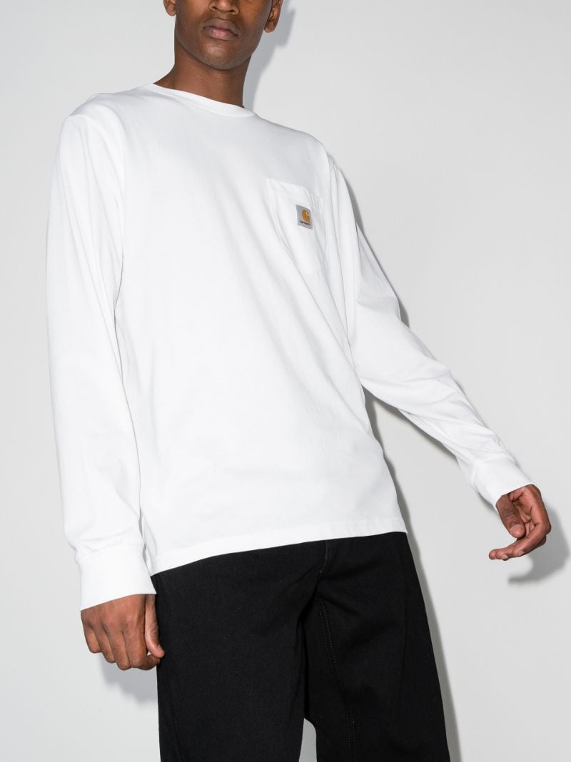 Logo AppliquÃ_x0083_Â©d Long Sleeve Cotton T-shirt
