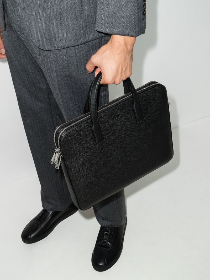 Black Crosstown Leather Briefcase