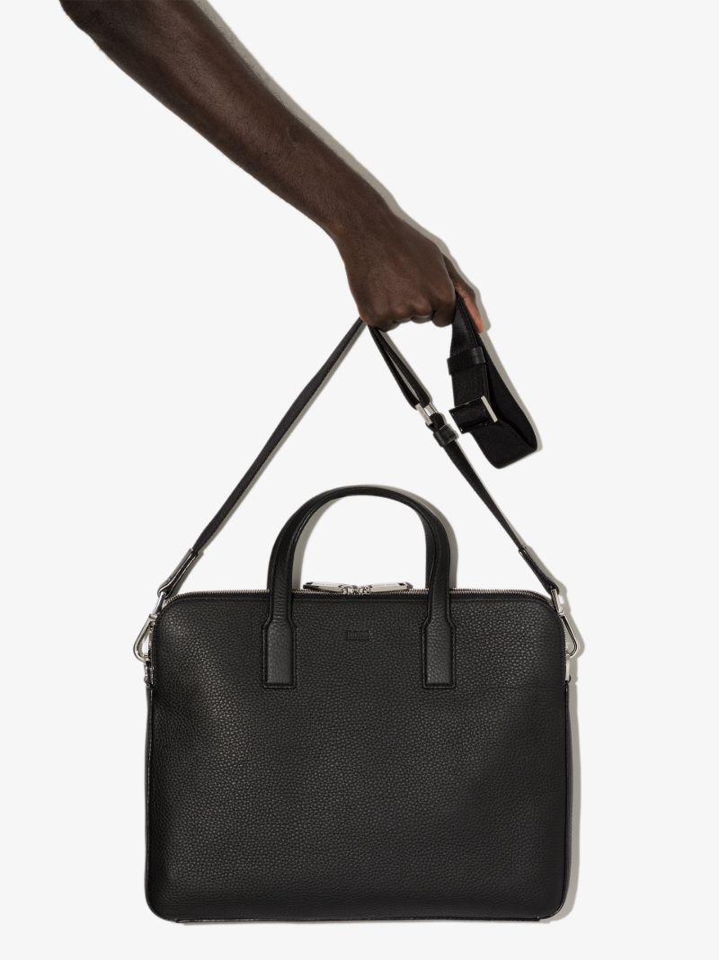 Black Crosstown Leather Briefcase