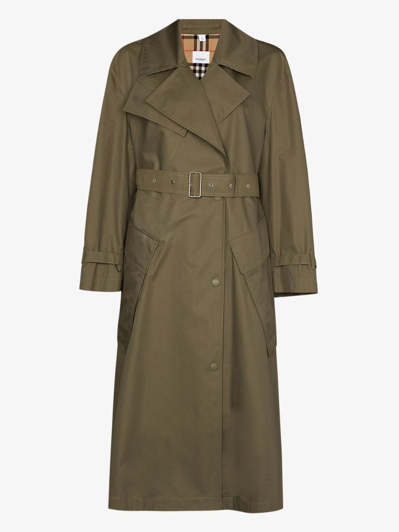 Green Belted Trench Coat