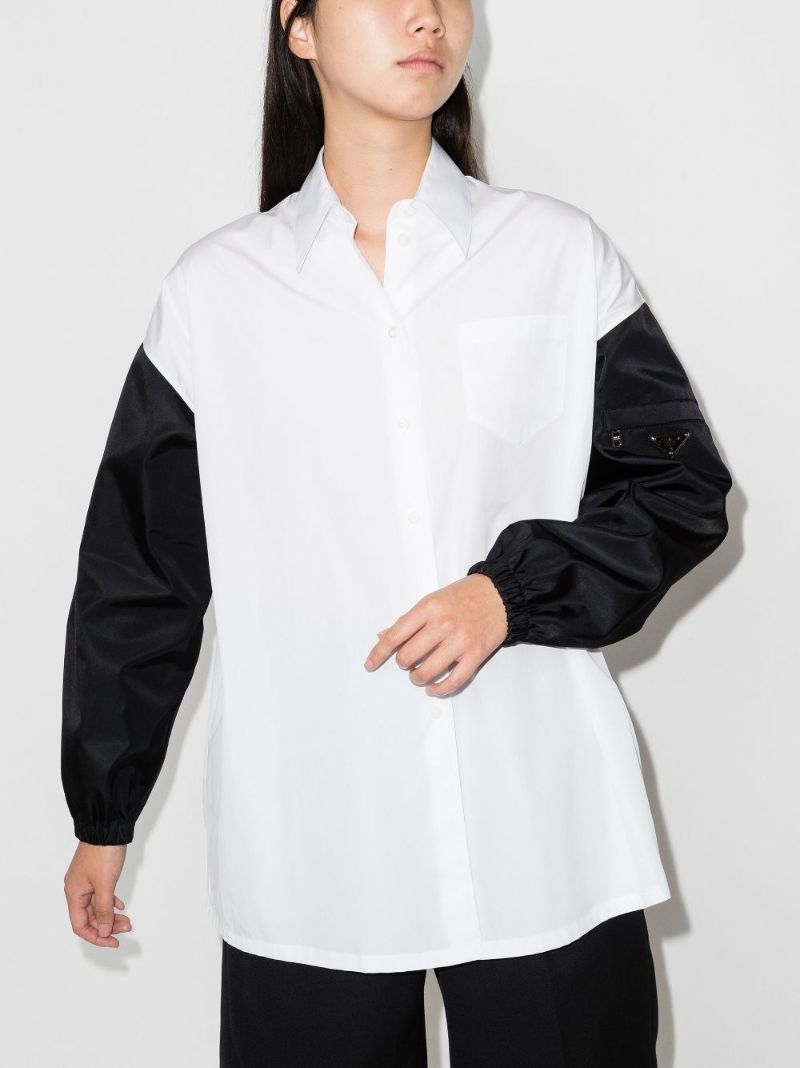 Re-nylon Contrast Sleeve Shirt