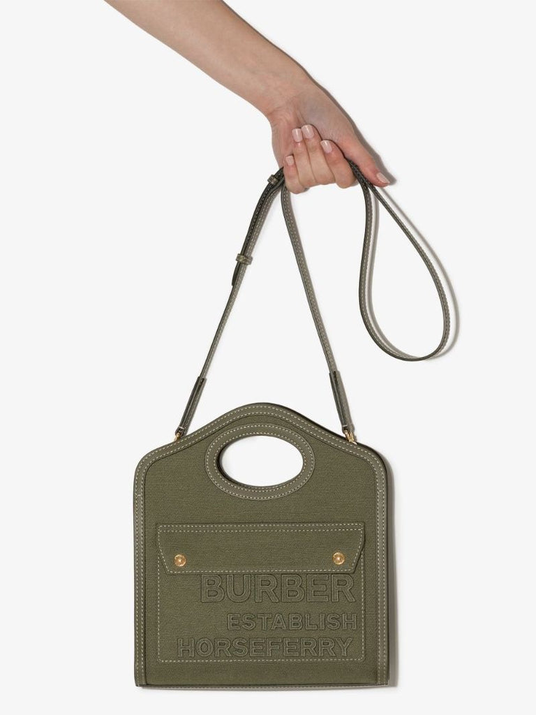 Green Pocket Mini Canvas Tote Bag