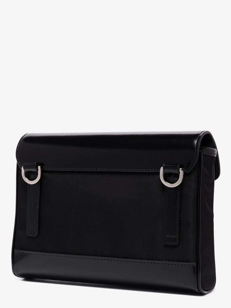 Re-nylon and Leather Shoulder Bag
