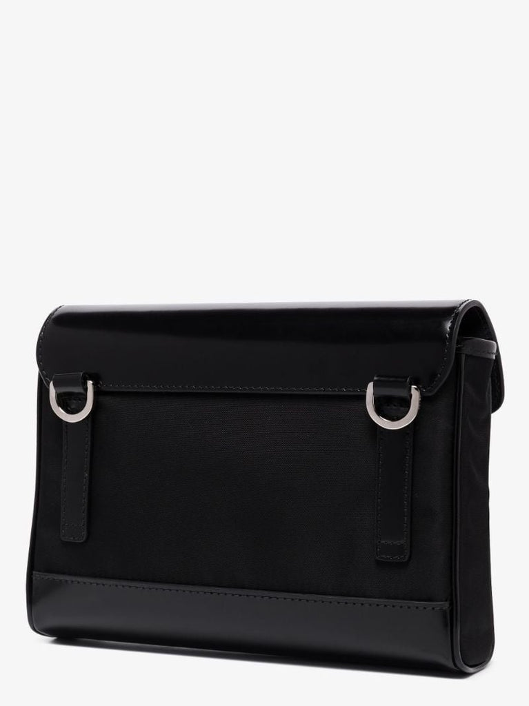 Re-nylon and Leather Shoulder Bag