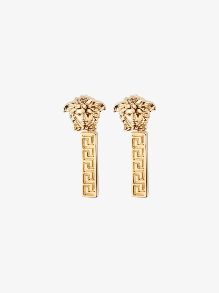 Gold Tone Medusa Drop Earrings