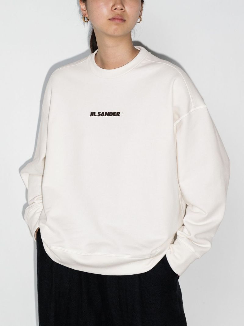 White Logo Cotton Sweatshirt