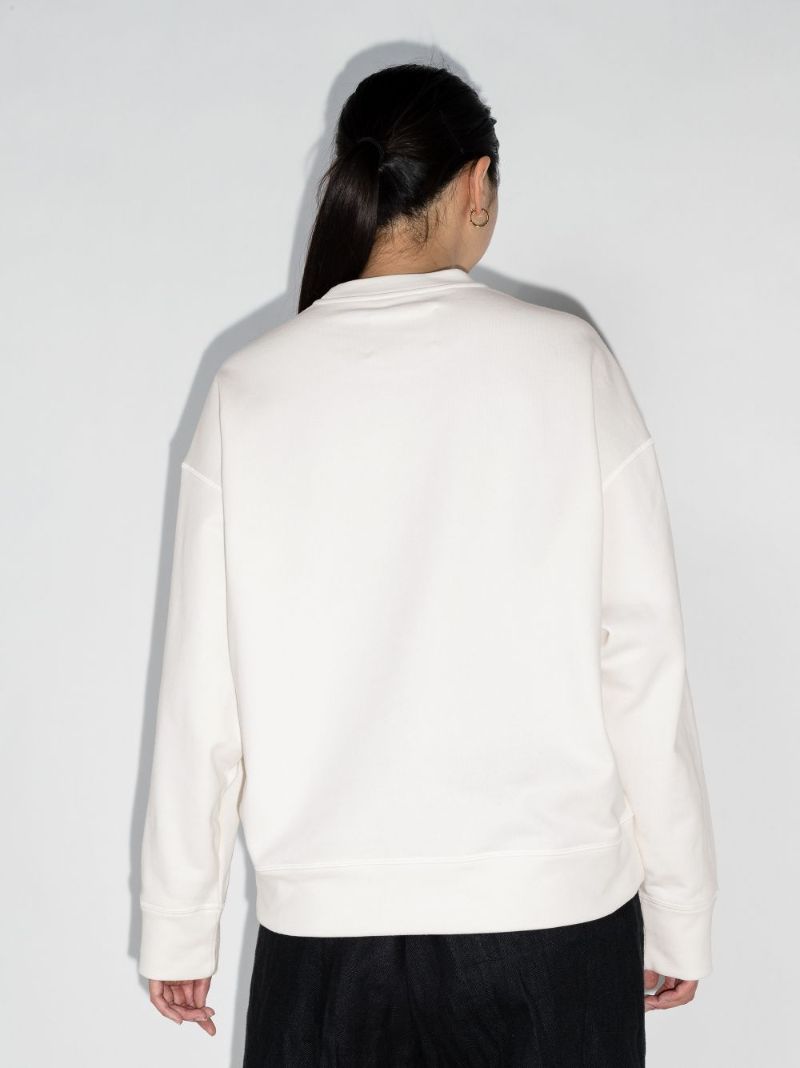White Logo Cotton Sweatshirt