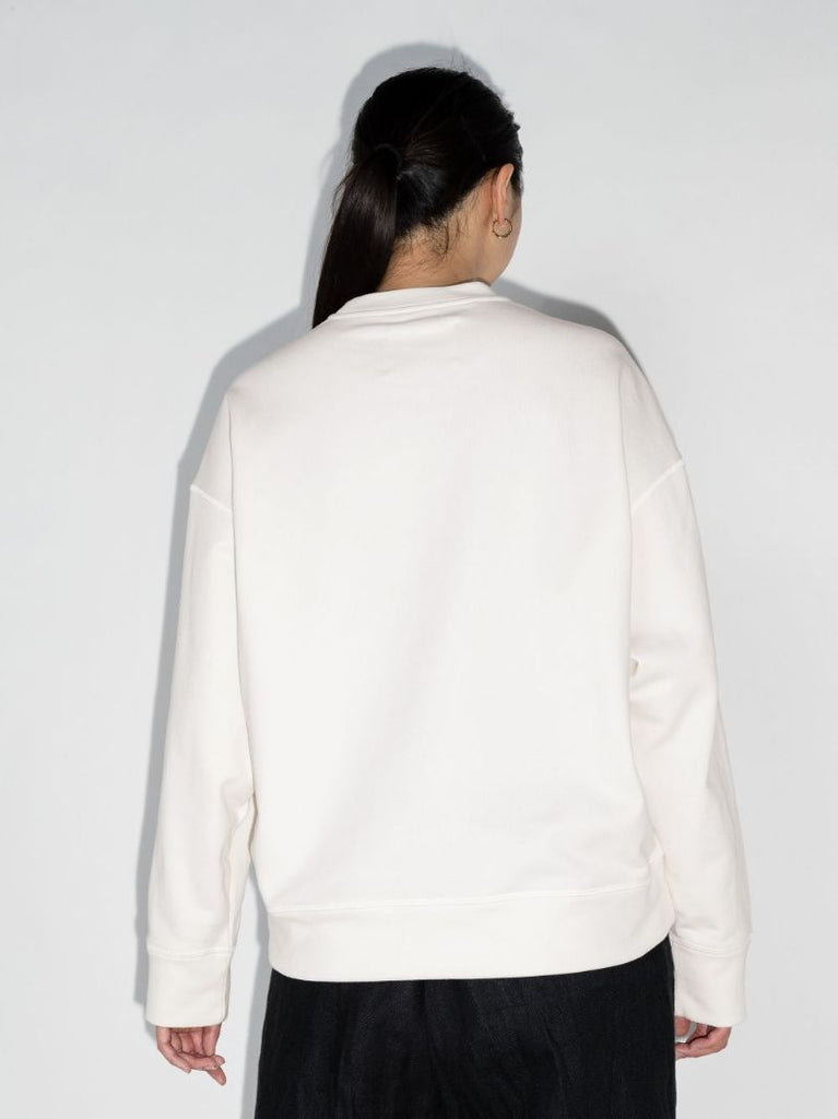White Logo Cotton Sweatshirt