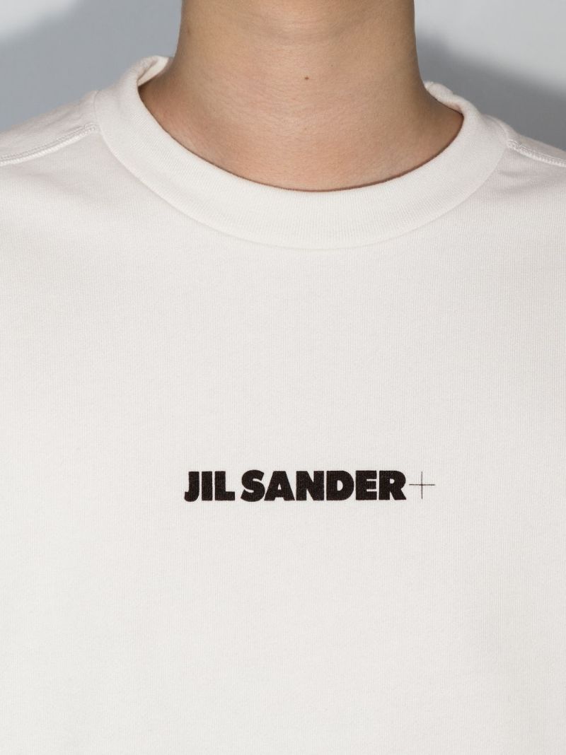 White Logo Cotton Sweatshirt